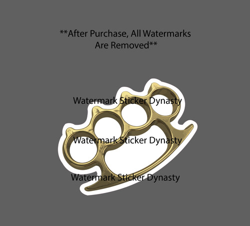 Brass knuckles sticker - brass,