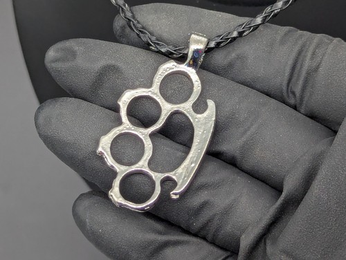 Brass knuckle duster pendant - duster,