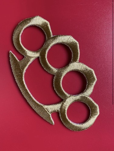 Gold brass knuckles iron - gold, iron-on